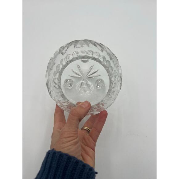 American Cut Glass Footed Rose Bowl Vase - Picture 3 of 5